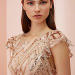 Allure evening mini nude dress