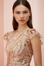 Allure evening mini nude dress