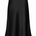 Black Satin Midi skirt