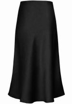 Black Satin Midi skirt