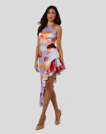 Abigail Ασύμμετρο Φόρεμα Με Βολάν