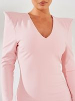 Forever Unique Midi Φόρεμα Μακρυμάνικο Ροζ - Image 3