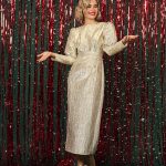 Χρυσό μακρυμάνικο φόρεμα