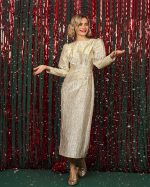 Χρυσό μακρυμάνικο φόρεμα