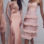 Dusty pink dress with bow Allure evening