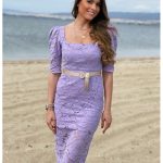Purple midi dress