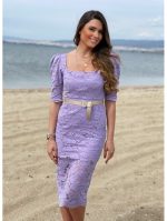 Purple midi dress