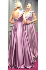 One shoulder purple maxi dress - Image 2