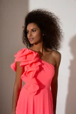 Pink fluo maxi dress Allure Evening - Image 3