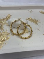 Gold Hoops with closure - Image 2