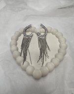 Ασημί μακριά σκουλαρίκια