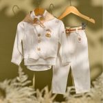 Βαπτιστικό σύνολο ολόλευκο λινό