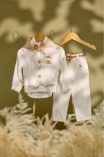 Βαπτιστικό σύνολο ολόλευκο λινό