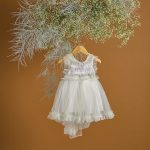 Βαπτιστικό φόρεμα λευκό με φιόγκο στην πλάτη