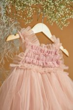 Βαπτιστικό φόρεμα σάπιο μήλο με φιόγκο στην πλάτη - Image 2