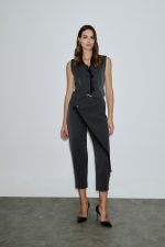 Γκρι Crop Γιλέκο με Δαντέλα - Image 4