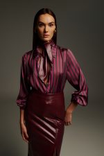 DEJAVU Φούστα δερματίνη γυαλιστερή