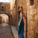 Allure maxi blue dress with open back