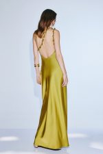 TWINS ΣΑΤΕΝ OLIVE MAXI DRESS